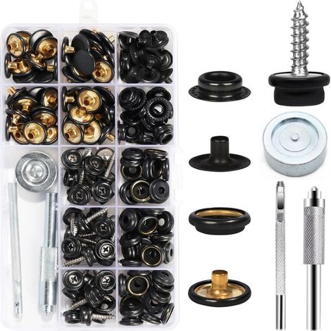50 Druckknöpfe pro Packung. Hochfeste Druckknöpfe aus seewasserbeständigem Edelstahl. (1/5)