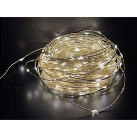 CATENA LUMINOSA  180 GOCCE LED C/GIOCHI BIA CALDO - 1 pezzo