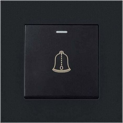 Bouton de sonnette extérieur - - Panneau en verre trempé - Étanche - Sans fil - Ignifuge - 86x86 mm (1/4)