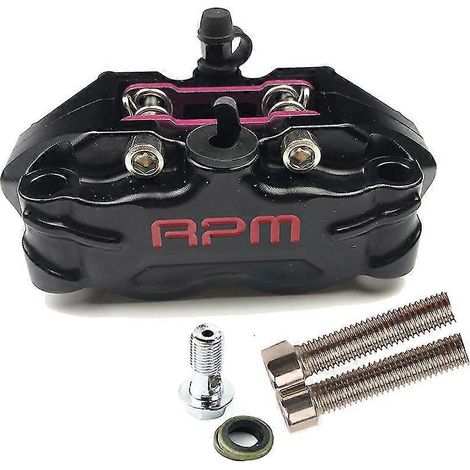 Étrier de frein moto 4 pistons 220-200 mm universel, fixation radiale 82 mm pour moto tout-terrain/pitbike Dio PCX125 LTZ400 - Noir (1/5)