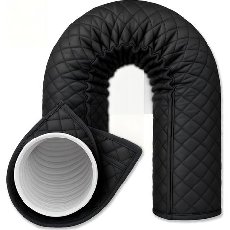 Housse de protection isolante pour tuyau de climatisation en tissu Oxford 210D noir 150×53 cm, anti-poussière et thermique, 3 brides offertes (1/3)