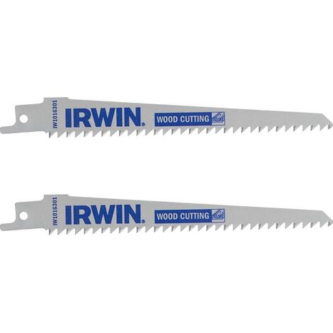 Irwin HCS Reciprocating Saw Blades (152mm, 2-Pack) for Wood and Plastic with Fast-Cutting Teeth (1/2)