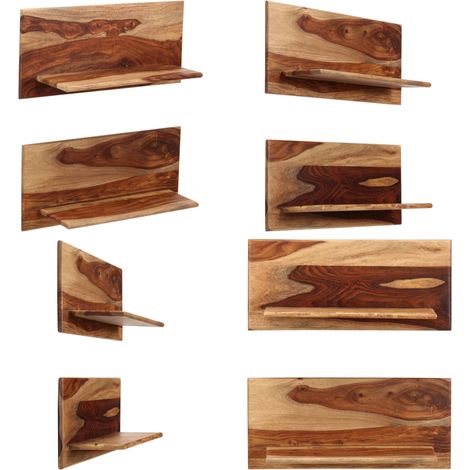 Étagères murales 2 pcs 58 x 26 x 20 cm Bois massif - Étagères Murales - Étagères En Bois - Décoration Intérieure - Rangement Mural - Style Rustique - Home & Living (1/5)