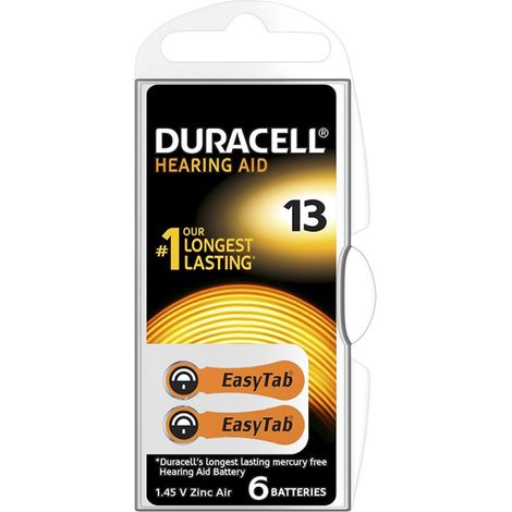 Multipack 60 batterie da13 duracell per apparati acustici hearing aid batteries 10 confezioni da 6 pezzi