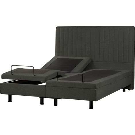 Adjustable Bed Fabric DUKE II 160 x 200 cm (EU King Size) Dark Grey