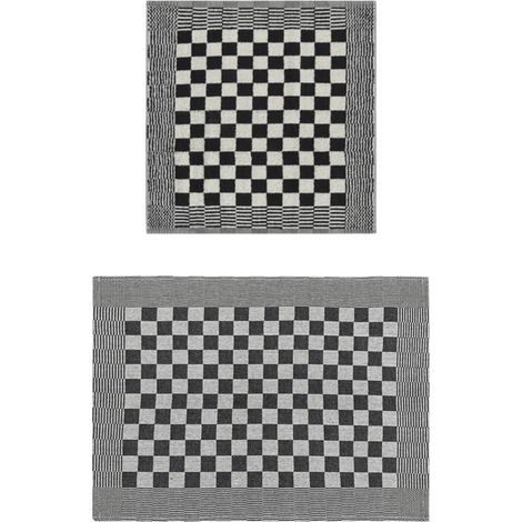 Ensemble de serviettes 50 pcs noir et blanc coton (1/5)