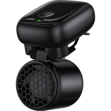 Mini tragbarer Clipventilator, 3-stufig einstellbar, wiederaufladbar über USB-C, schwarz (1/2)