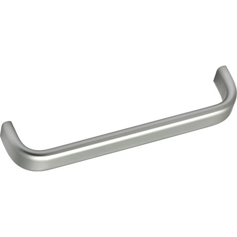 Poignée de meuble 08 8356 47 Grimme - Largeur 200 mm - Poignée d'armoire en aluminium anodisé naturel - Argent - Espacement des trous 192 mm