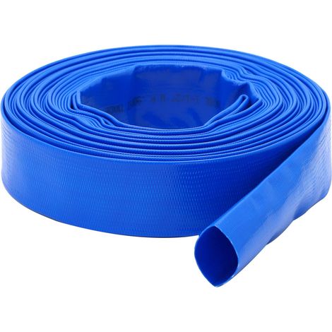 Tuyau plat de refoulement pour pompe 32 mm x 20 m, PVC renforcé polyester, flexible pour pompe immergée, vidange piscine et bassin (1/5)