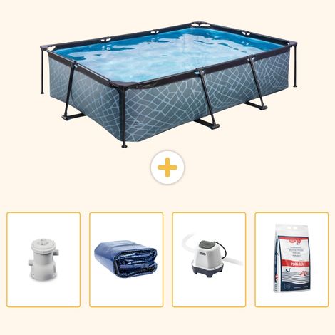Exit-toys Piscine Exit Rectangulaire - Effet Pierre - 300x200x65 cm - 5-pièces SCB54 (1/5)