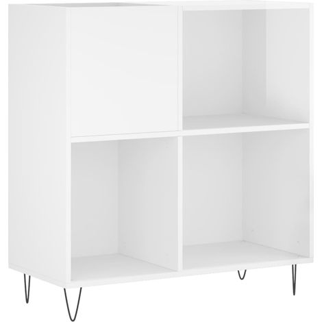 Maison Exclusive - Mueble discos madera contrachapada blanco bril