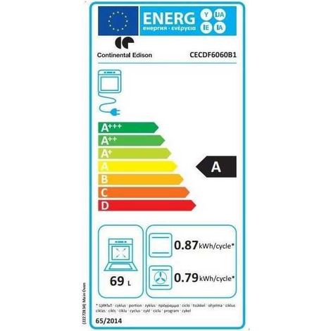 Continental Edison CEDF6060B1 Gasherd schwarz 4 Kochstellen