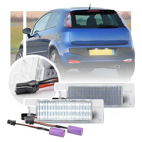Feux de plaque d'immatriculation à LED compatibles avec Punto Bravo Grande Punto Evo sans erreur,eclairage plaque immatriculation bravo 2,feu immatriculation punto evo (1/5)