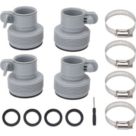 Adaptateur de tuyau de type B avec collier de serrage de rechange pour pompes filetées Intex FIT ARU. Raccords de type B pour piscine. Convertisseur. Accessoires de piscine. (1/4)