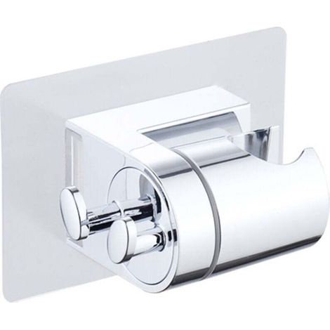 support douche sans percage, fixation par colle, réglable à 45°, support pommeau de douche universel avec crochet, support douchette, support de douchette toilette WC (1/4)