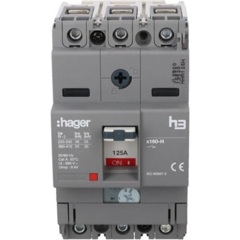 Interruttore automatico di potenza 125A 3P 25kA HHA125H
