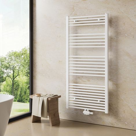 Heilmetz Sèche-serviette eau chaude 140x60cm 661W Radiateur Anthracite Sèche-Serviettes Raccordement Central