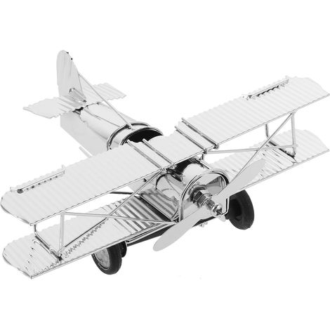 Modèle Réduit d'avion Décoration Intérieure Vintage en Fer Argenté et Fonction Décorative Robuste et Délicate Ornement Rétro Créatif pour Bureau ou Chambre (1/5)