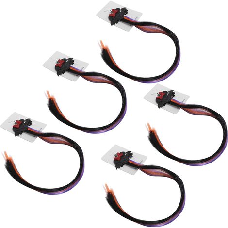 5 Extensions Capillaires Halloween Colorées pour Femmes, Accessoires Déguisement Style Chauve-souris (1/5)