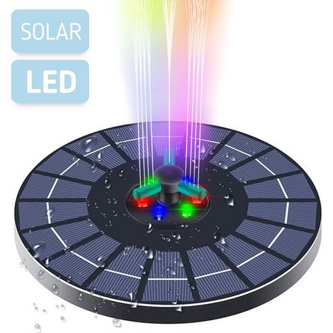 LED-Solarbrunnen Schwimmende Brunnenpumpe mit Akku und Beleuchtung Tag Abend Solar-Teichpumpe mit Wasserfontäne Umweltfreundlicher Brunnen Für (1/5)