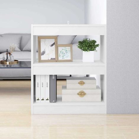 Bibliothèque/Séparateur de pièce Étagère de Rangement - pour Bureau Salon Chambre Cuisine Blanc 60x30x72 cm BV932537 - BonneVie (1/5)