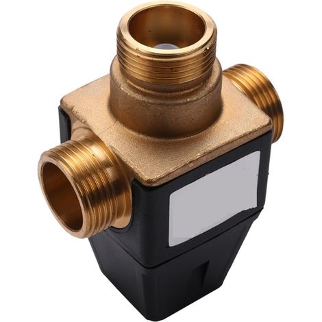 Robinet À Bille 1 Pièces 3 Voies Filetage Externe En Laiton Thermostatique Mitigeur Chauffe-eau Solaire Vanne Thermostatique (1/5)