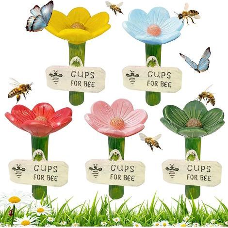 Set di 5 abbeveratoi da giardino per api, mangiatoie per farfalle, abbeveratoi per impollinatori assetati, abbeveratoi da giardino per api, farfalle e impollinatori (1/5)
