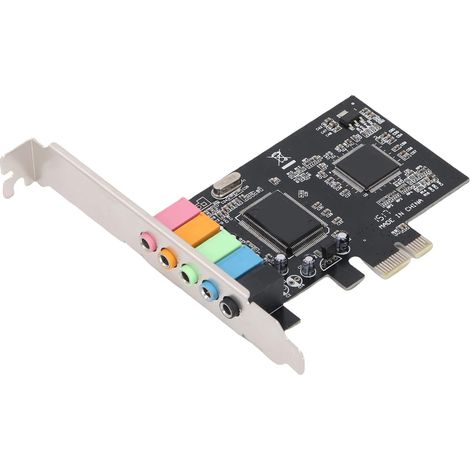Carte Son PCIe 5.1 Carte Sonore Interne avec Fonction D'élimination de la Balance du Bruit, Taux D'échantillonnage Sonore 24 Bits, Prise en Charge DirectSound 3D EAX pour Ordinateur de Bureau (1/5)