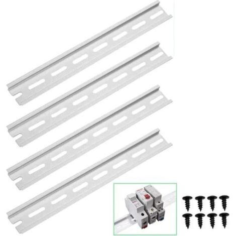 4 Pieces DIN Rail, Aluminum DIN Rail for Installing Distribution Cabinet into Control Cabinet (3.5cm/1.38" Wide, 20cm/8" Long, 0.75cm/0.3" High) (1/5)