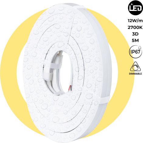 Flexibles 3D-LED-Neon 24V DC - 16x16mm - 5 Meter - Komplette Kit
