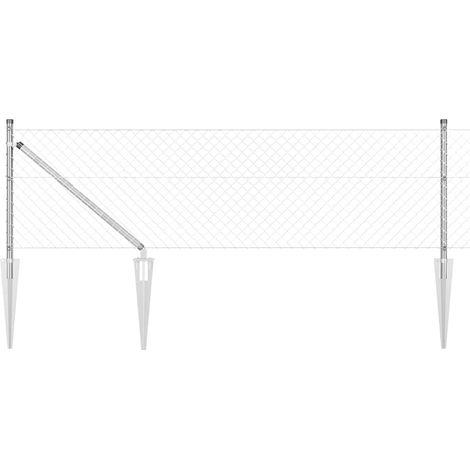 Zaunpfosten Silber 10 x 0,4 m (40 x 40 mm Maschen) Stahl
