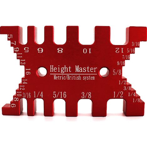 Hochpräziser Tiefenanschlag für Zapfensägen, kompatibel mit Oberfräsen und Kreissägen, aus Aluminiumlegierung (rot)