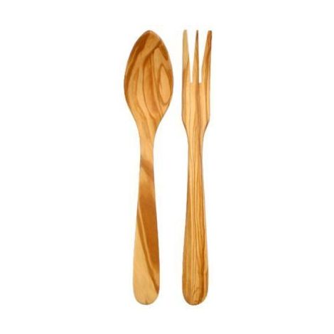 Couverts à salade en olivier de 30 cm