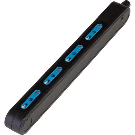 Multiprise Électrique 3500W 4 Prises 10/16A 2P+T Multiprise Superslim 23mm Fixation Murale Noire Sans Câble (1/5)