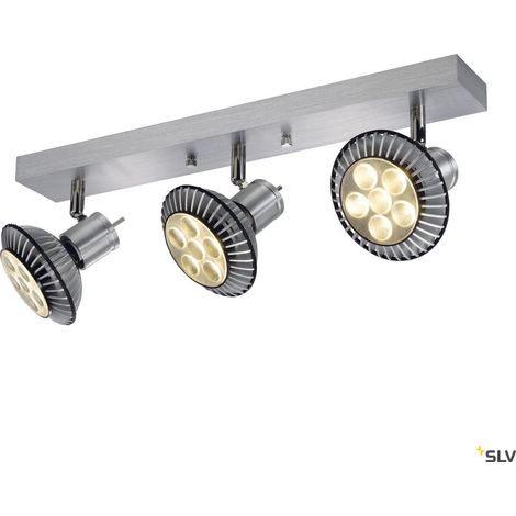Applique et plafonnier ASTO triple alu brossé 3x GU10 max. 75W - SLV - 147443 (1/5)