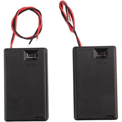 Boîtier porte-piles 3 x AAA 4,5 V (lot de 2) avec interrupteur marche/arrêt et couvercle (1/4)