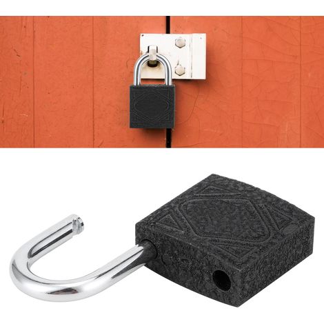 Cadenas à noyau en laiton et serrure de porte en fer noir épais pour la maison, le dortoir, cadenas portable 50 mm (1/5)