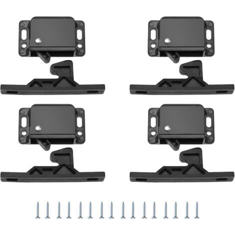 royaluxe-Lot de 4 loquets de porte d'armoire Loquets de tiroir, loquet à pousser pour fermer accessoires Loquet passivé en plastique pour camping-car caravane placards portes coulissantes pour maison