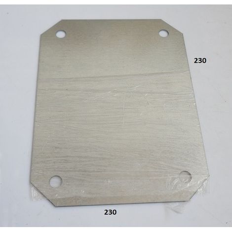 Platine métallique pleine 230x230mm acier galva pour boite soudée carrée ou coffret industriel 250x250mm