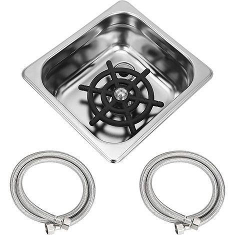 Lave Verre G1/2 Rince Evier Automatique Nettoyeur de Tasses en Acier Inoxydable Avec Tuyau Accessoire pour Évier Bar Pub Café Restaurant (1/5)