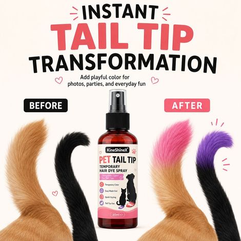 KineShineX Temporäres Haarfärbespray für Katzen und Hunde (Schwanzspitzen) (1/4)