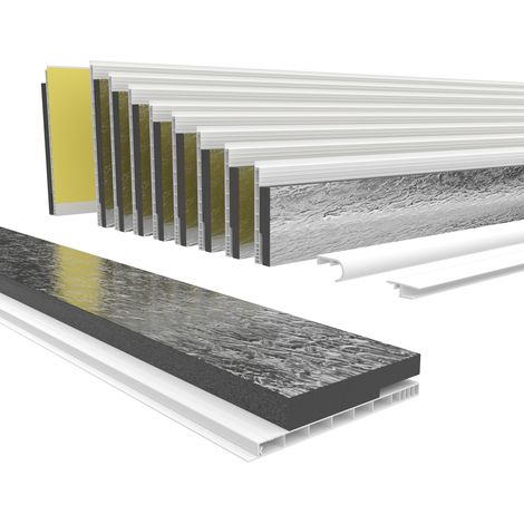 HEXIM Rollladenkastendeckel mit Dämmung, Rollladendeckel PVC Rollladen Profile Revisionsklappe Fenster: 140 cm - Länge, Revisionsklappe 140 mm - Breite