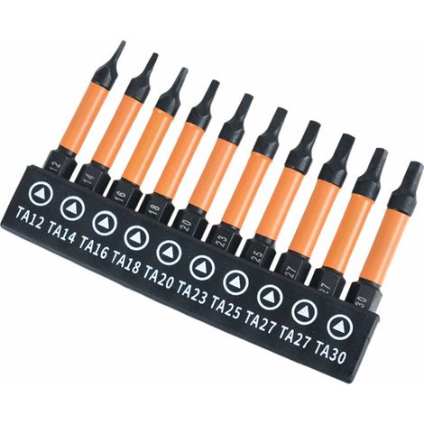 10 pcs triangulaire jeu d’embouts de tournevis 50mm longueur 1/4 pouce queue hexagonale S2 acier allié magnétique triangulaire foret (1/5)
