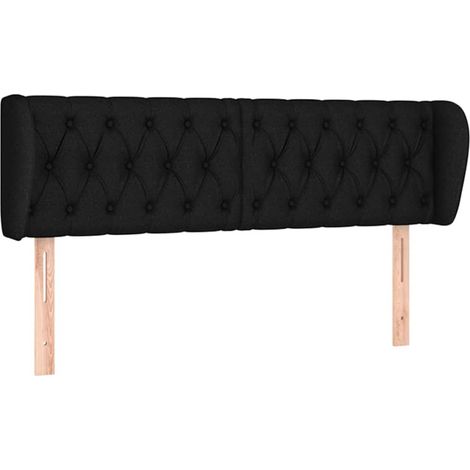 Maison Exclusive - Kopfteil mit Ohren Schwarz 163x23x78/88 cm Sto (1/5)