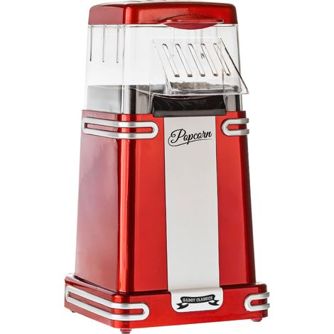Machine à Popcorn à Air Chaud 1200W Sans Huile Rouge Rétro (1/5)