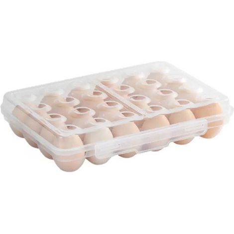 Boîte à œufs extérieure avec verrou de sécurité - boîte de rangement - Récipient de rangement - Boîte à œufs - Support à œufs - Boîte à œufs - Plastique - Transparent (1/5)