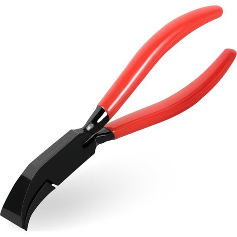 Alicates plegables de 45°: herramienta para doblar con mangos antideslizantes, alicates de 27 mm de ancho para doblar y alisar chapa metálica y herramienta duradera para techos (rojo). (1/5)