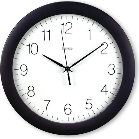 HORLOGE MURALE RADIO-PILOTÉE DCF ''TÉNÉRIFE'', Ø 30 CM, NOIR HAMA (1/2)