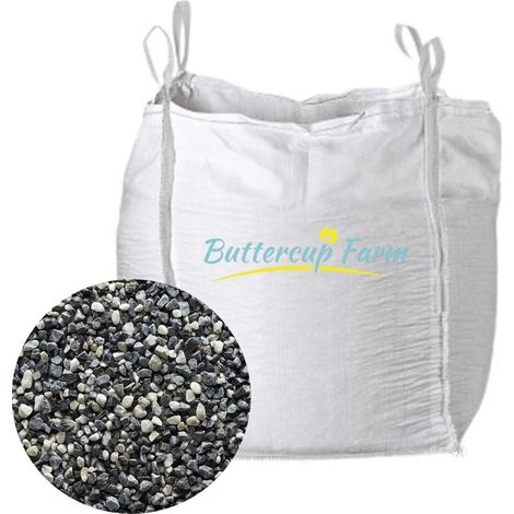 12-25mm Black premium chippings White and Grey Basalt Gravel - Premium Aggregate Bulk Bag - 850 kilos