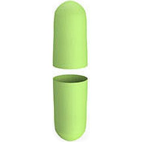 Bouchons d'oreilles antibruit souples pour une protection auditive optimale, idéaux pour dormir et travailler. Rangement sous capsule inclus. Vert (1/5)